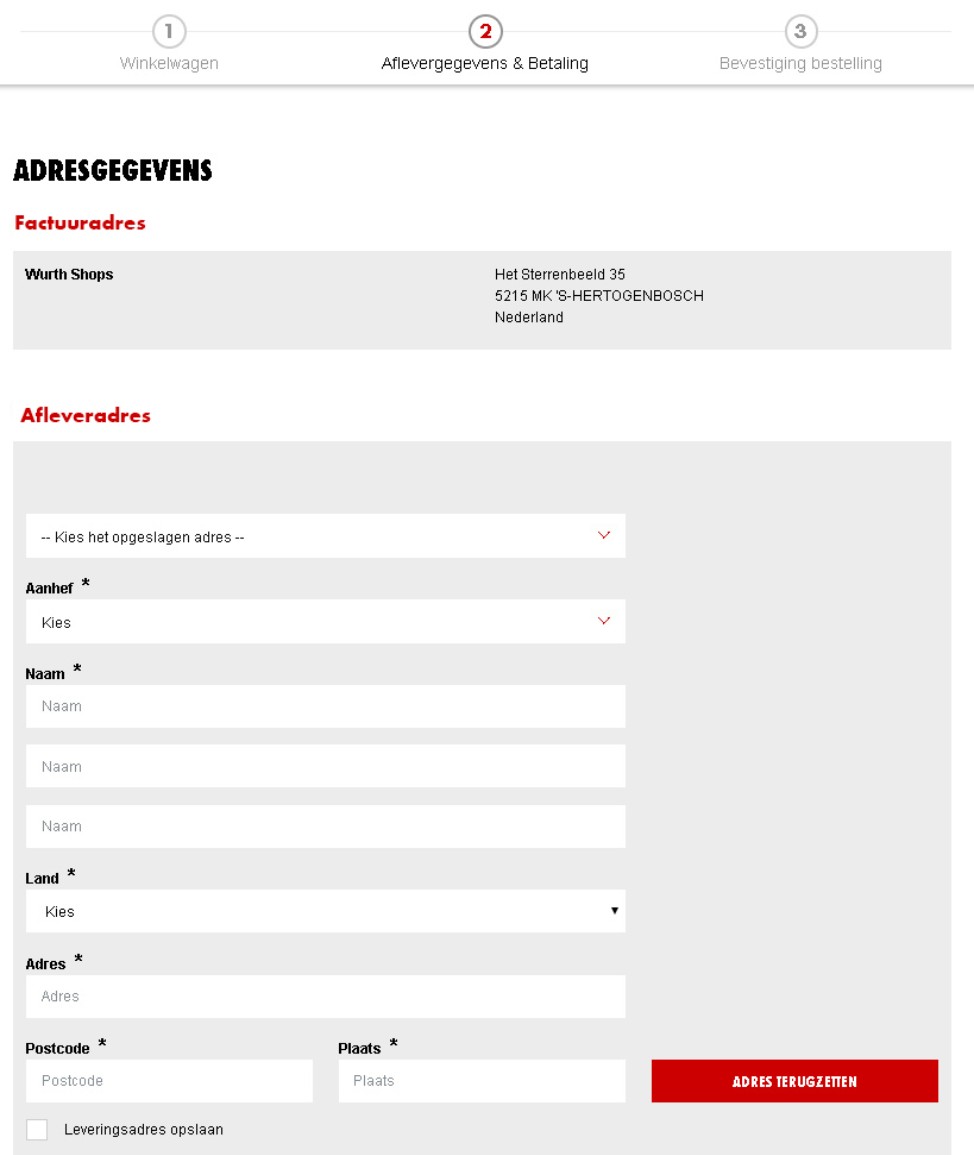 Afleveradres Afleveradres