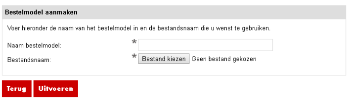 Uploaden bestelmodel Uploaden bestelmodel