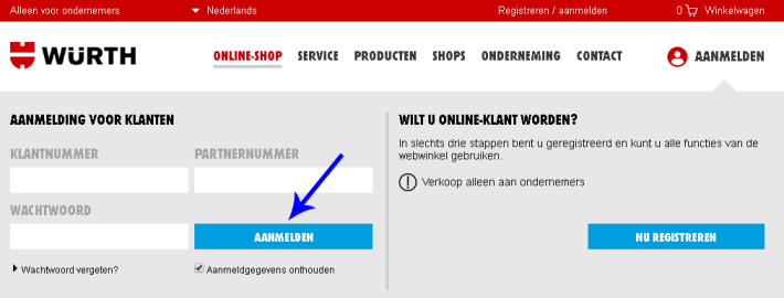 Inloggegevens invullen Inloggegevens invullen