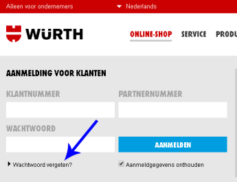 Wachtwoord vergeten Wachtwoord vergeten
