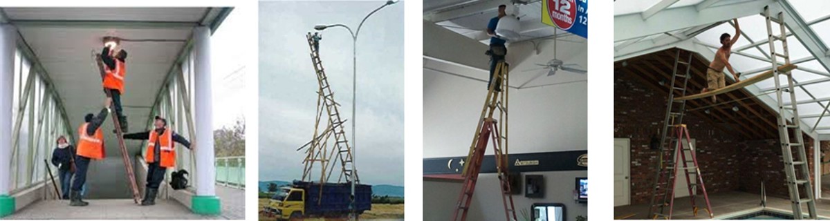 Onveilig gebruik ladder