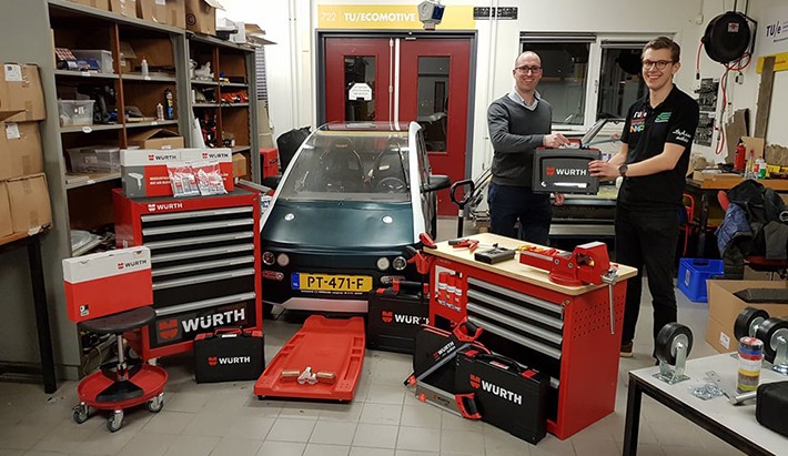 Würth doneert gereedschap aan TU/ecomotive Würth doneert gereedschap aan TU/ecomotive