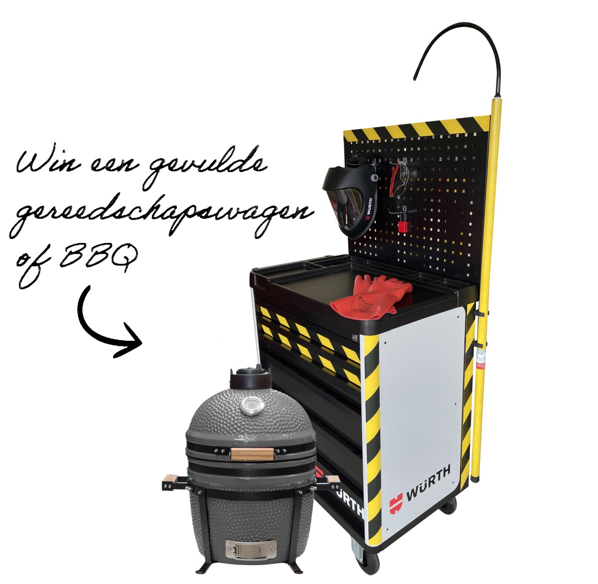 Win een gereedschapswagen of BBQ