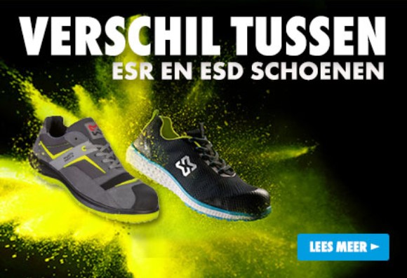 VERSCHIL TUSSEN ESD-SCHOENEN (ELECTRO STATIC DISCHARGE) EN ESR-SCHOENEN ( ELECTRIC SCHOCK RESISTANT)