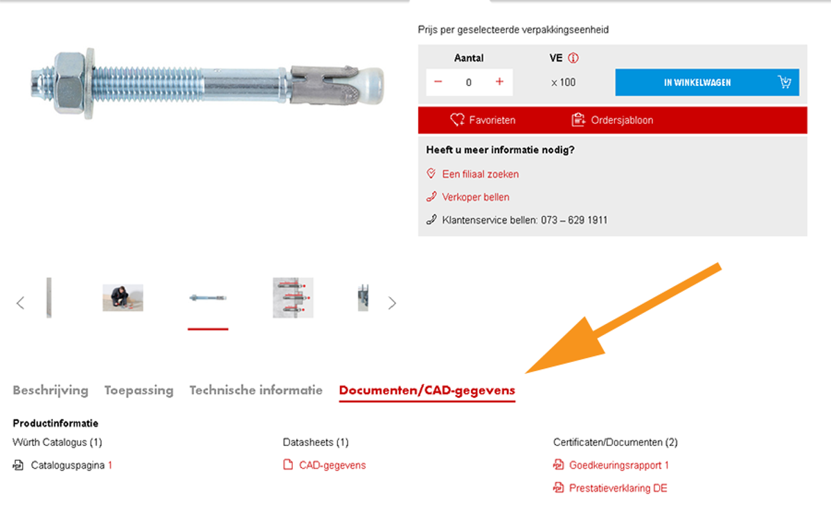 CAD-bestanden in Online-Shop