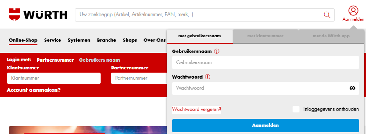 Inloggen met gebruikersnaam