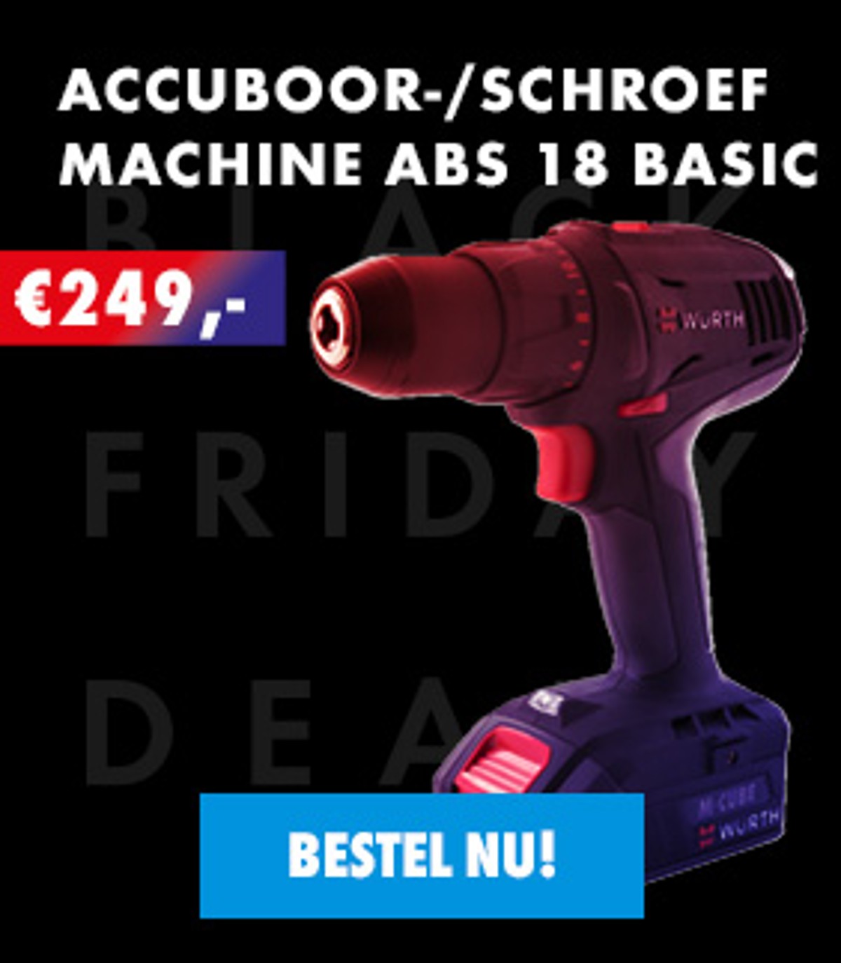 Accuboor-/schroefmachine ABS 18 BASIC - Incl. 2x2,0 ah