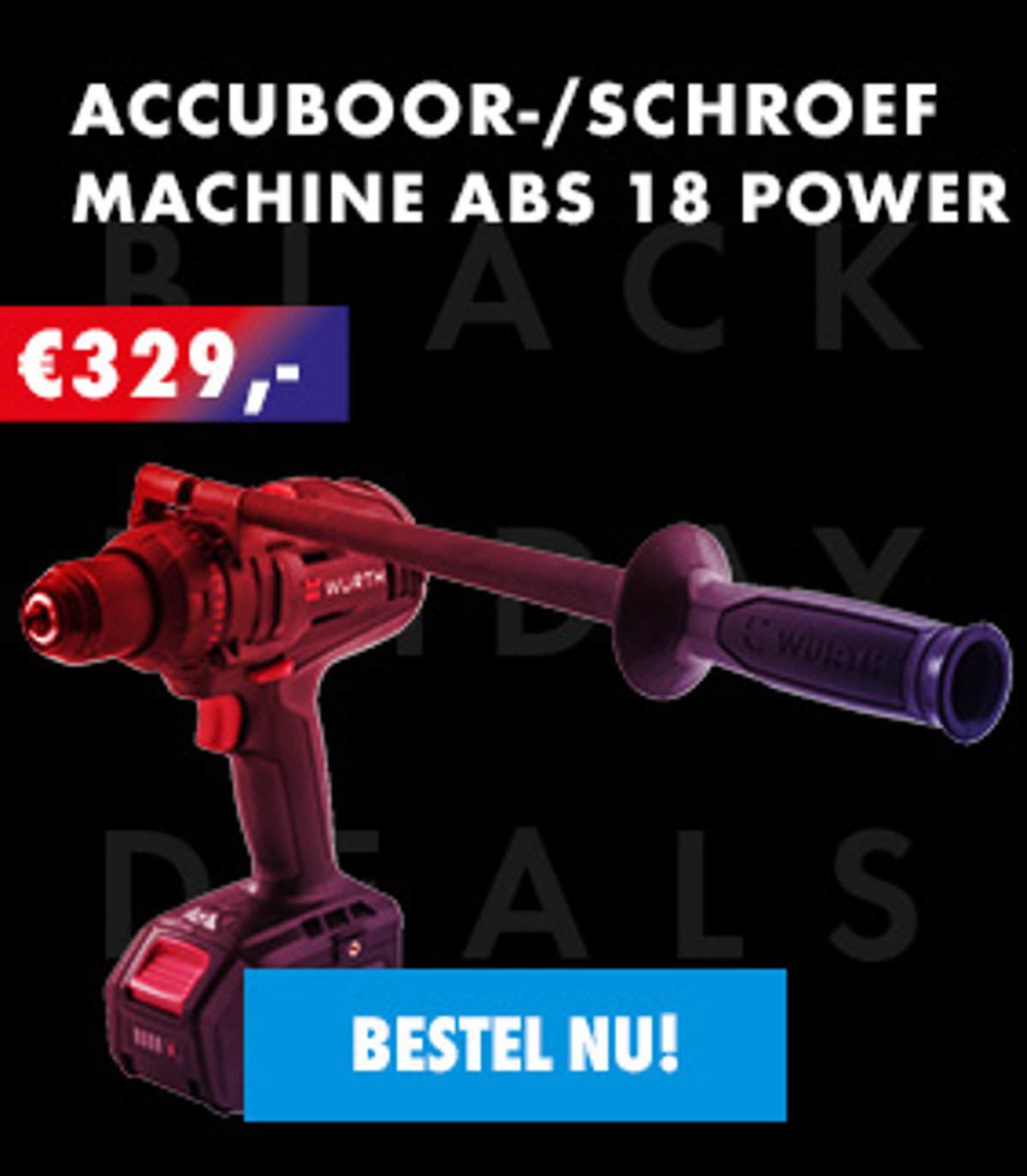 Accuboor-/schroefmachine ABS 18 Power incl. 2x4,0 Ah