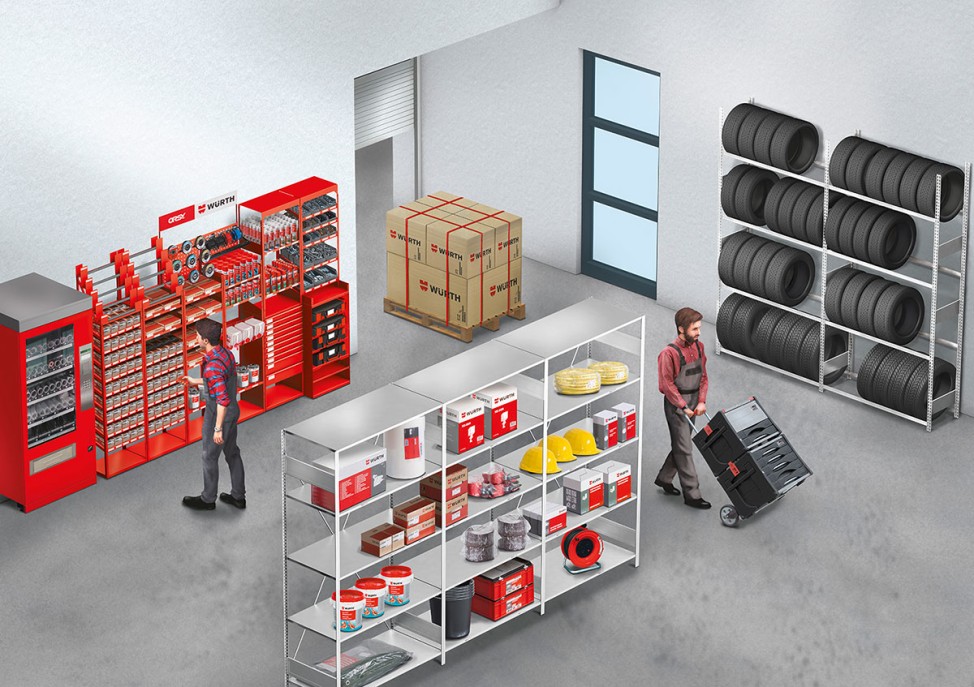 Werkplaats met vending Werkplaats met vending